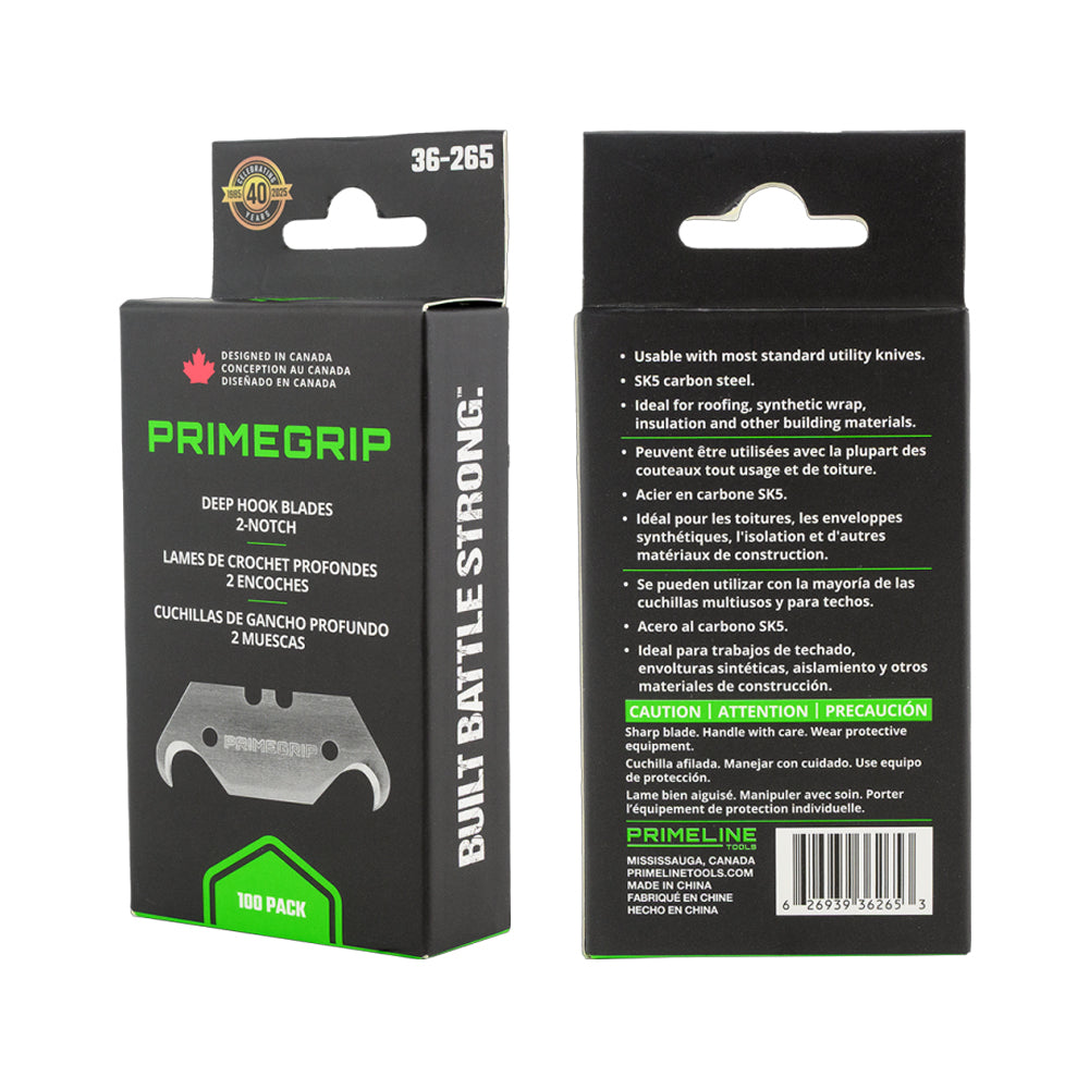 PrimeTools 2-Notch Economy Deep Hook Blades - 100 Pack