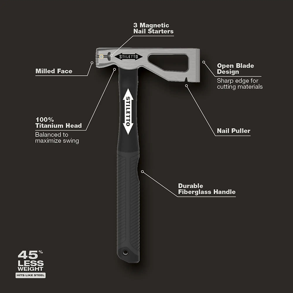Stiletto 10oz Titanium Roofing Hatchet