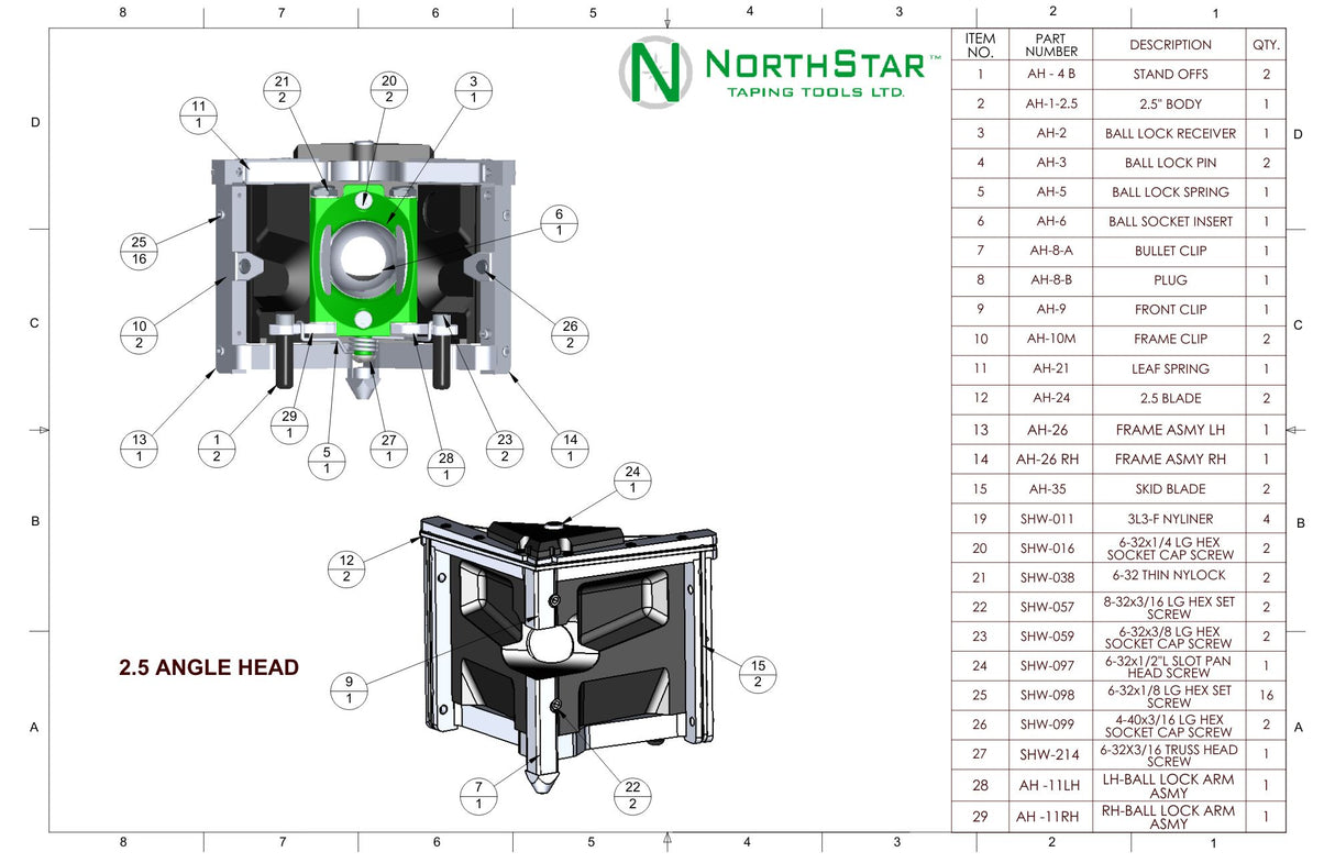 Northstar Angle Head Repair Parts