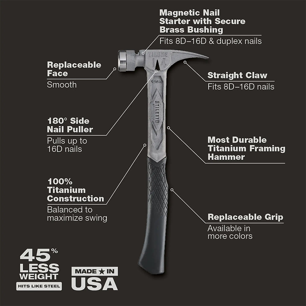 Stiletto 14oz TIBONE™ Smooth/Curved Titanium