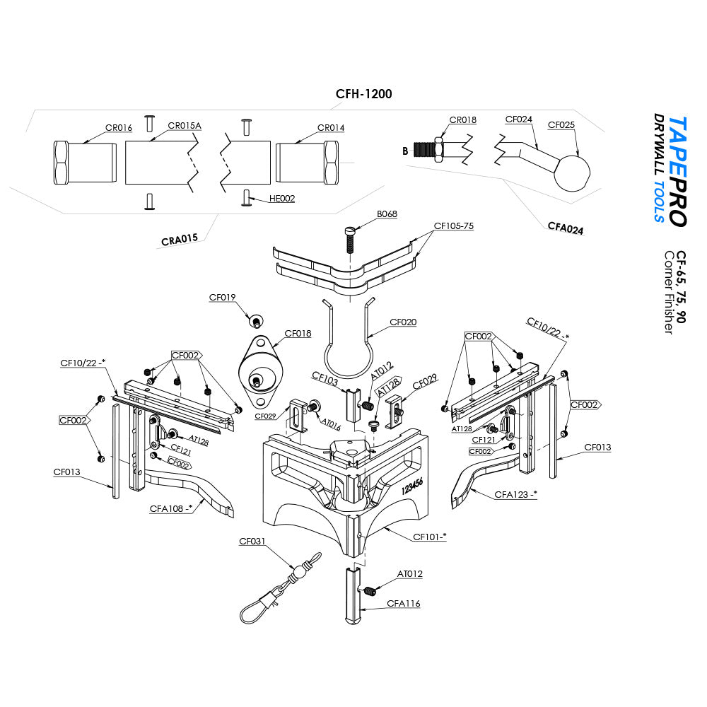 TapePro Angle Head Repair Parts