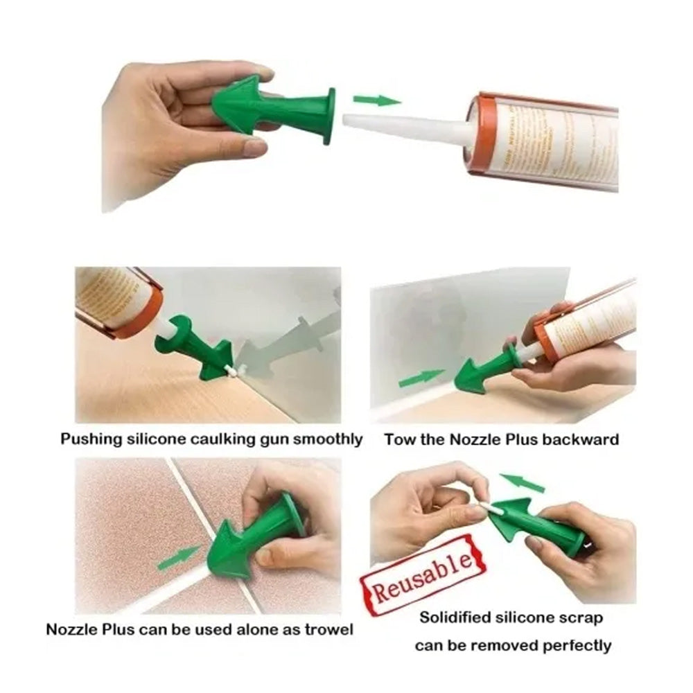 ToolTech Xpert Rubber Caulk & Grout Nozzle Applicator - 3pc