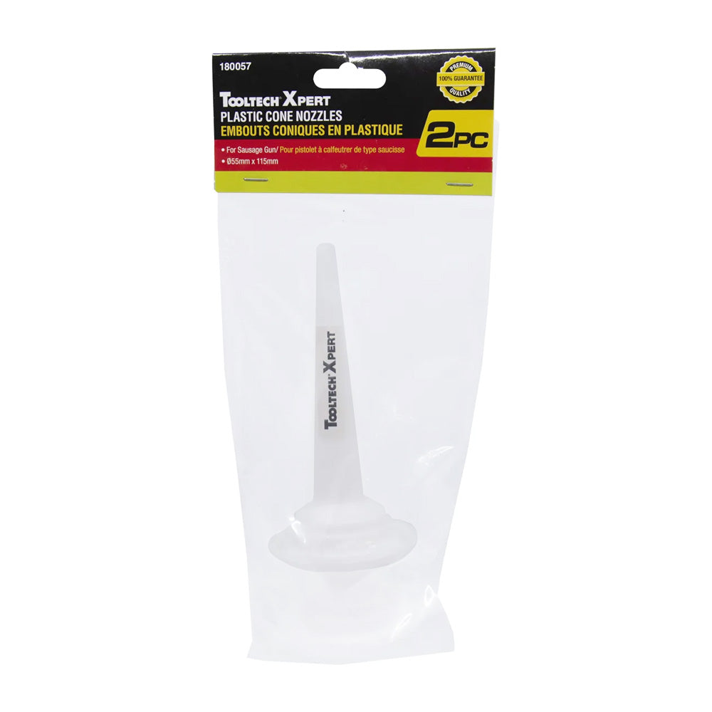 ToolTech Expert Sausage/Caulking Gun Plastic Cone Nozzles - 2pc