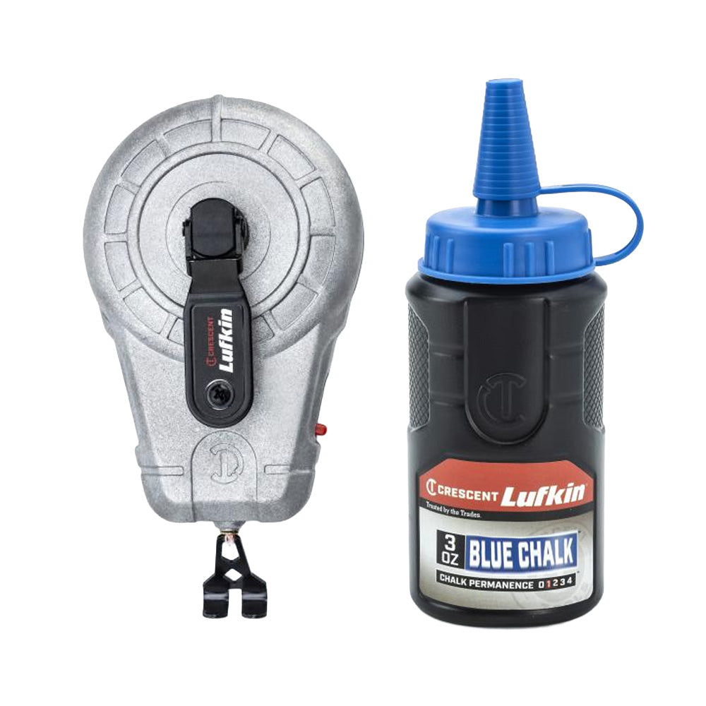 Lufkin 100' Aluminum Chalk Reel with Blue Chalk