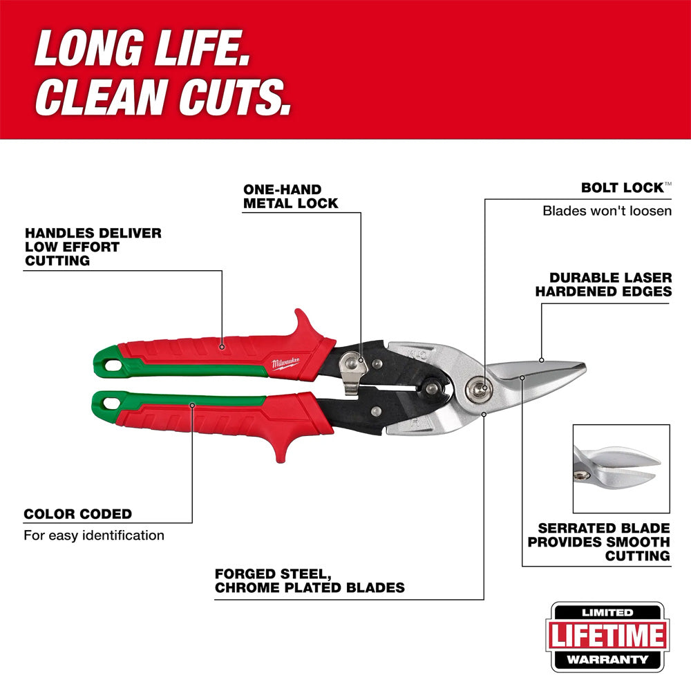 Milwaukee Right Cutting Aviation Snips