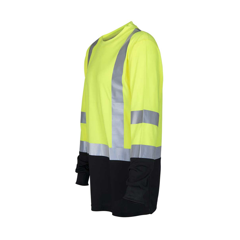 TapeTech HiVis Long-Sleeved Taped Safety Shirt with a Black Bottom